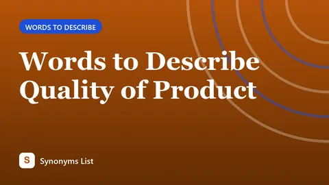 Words to Describe Quality of Product