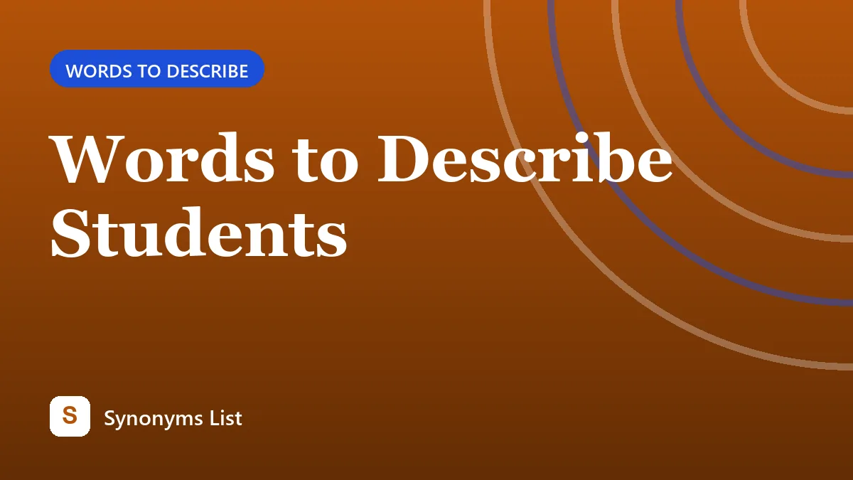 Words to Describe Students