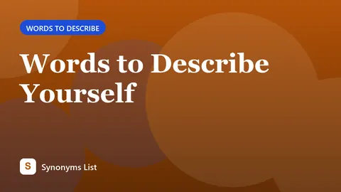 Words to Describe Yourself
